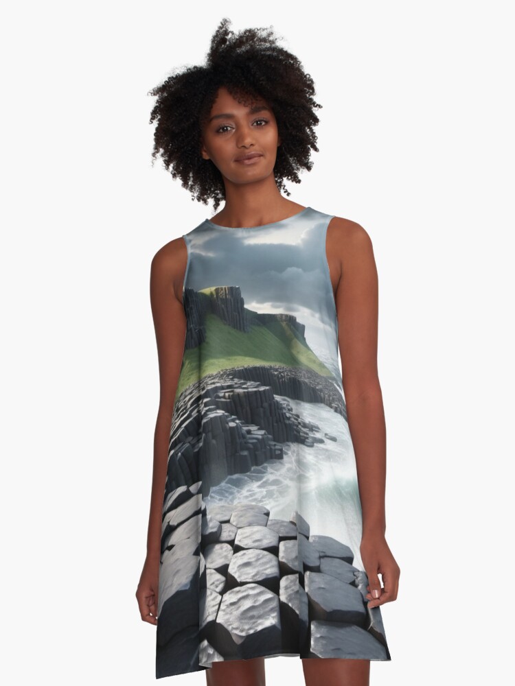Thumbnail 1 of 4, A-Line Dress, Giant’s causeway - Beautiful Landscape  designed and sold by eXtraHumans.