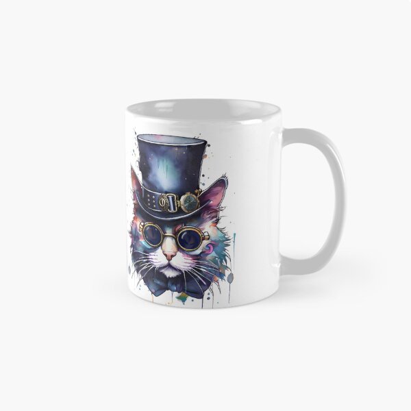 Item preview, Cool Steampunk Cat Watercolour Tattoo designed and sold by ReidDesigns.