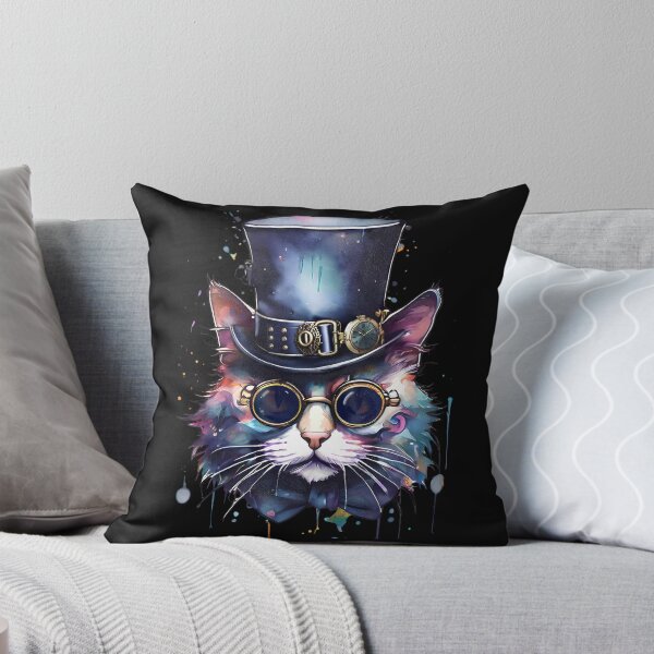 Item preview, Cool Steampunk Cat Watercolour Tattoo designed and sold by ReidDesigns.