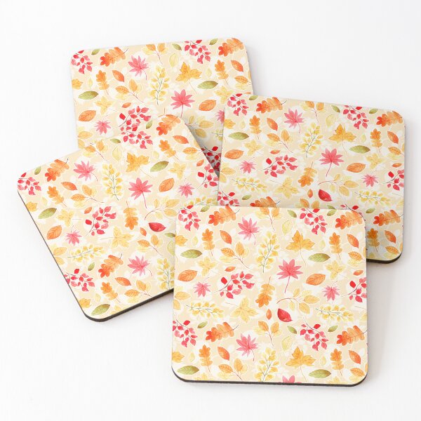 Item preview, Watercolor Fall Leaves Pattern (Light Background) designed and sold by andrebalest.art.