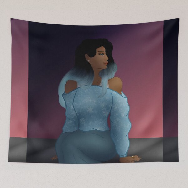 Item preview, Nazeera staring at the sunset designed and sold by LunaCoyoteArt.