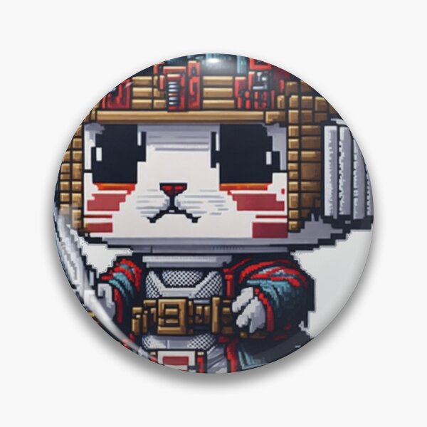 Item preview, Pixel Samurai Cat designed and sold by ArtsyWishesShop.