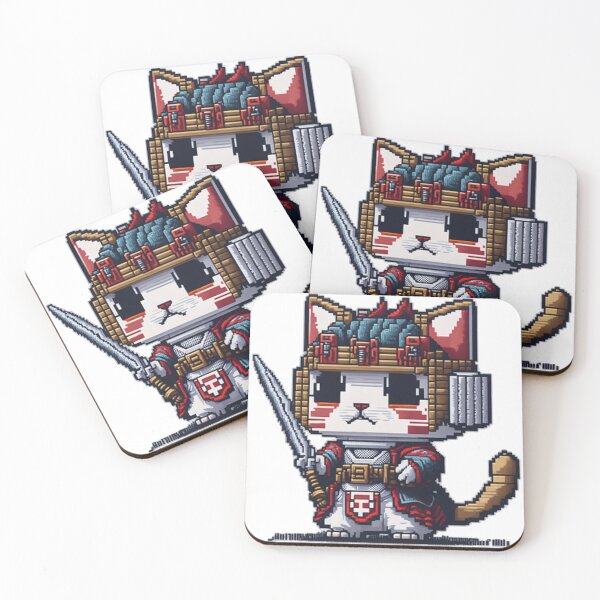 Item preview, Pixel Samurai Cat designed and sold by ArtsyWishesShop.