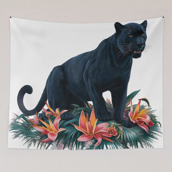 Item preview, Gothic Black Panther with Tropical Flowers designed and sold by Noertz.