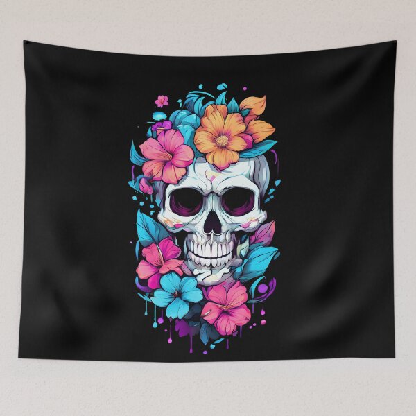 Item preview, Flowered Skulls Graphic Tee Design designed and sold by Mechanical-Artt.