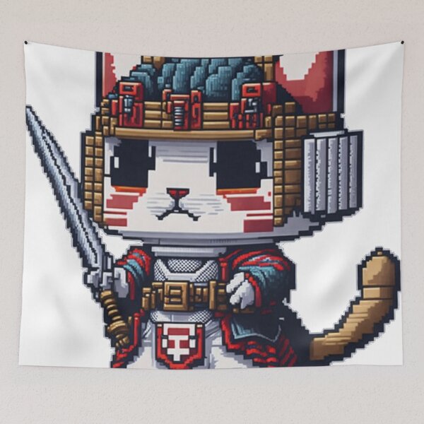 Item preview, Pixel Samurai Cat designed and sold by ArtsyWishesShop.