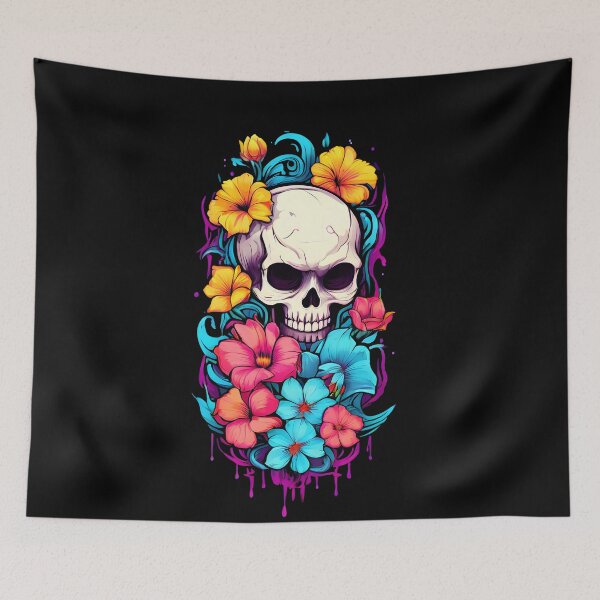 Item preview, Edgy Skull and Floral Fusion designed and sold by Mechanical-Artt.