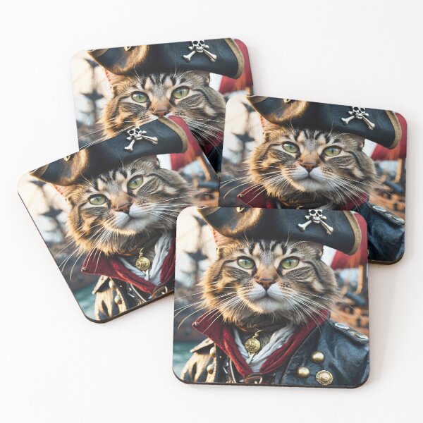 Item preview, Pirate Captain Cat - Adventurous Feline in Pirate Garb  designed and sold by Ignat.