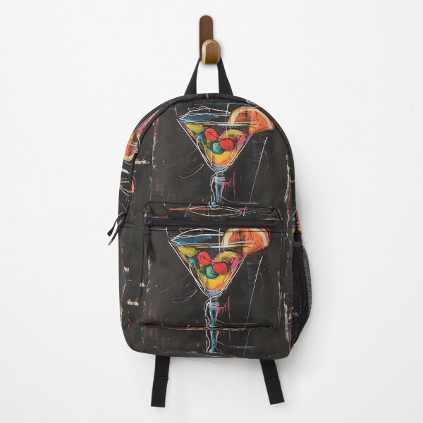 Item preview, Vibrant Martini Glass Filled with Colorful Fruits Against Dark Background - Bold and Expressive Art Generative AI designed and sold by OlfactoART Studio.