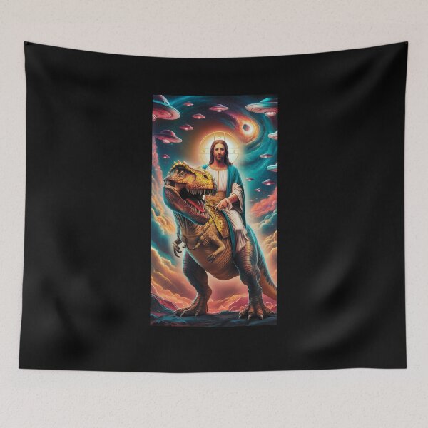 Item preview, Jesus Riding A T-Rex  designed and sold by Buntrockstore.