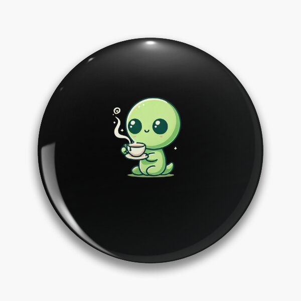 Item preview, Adorable Alien Sipping Tea Cartoon | Cute Space Creature Minimalist Art for Sci-Fi Lovers designed and sold by tizzime.