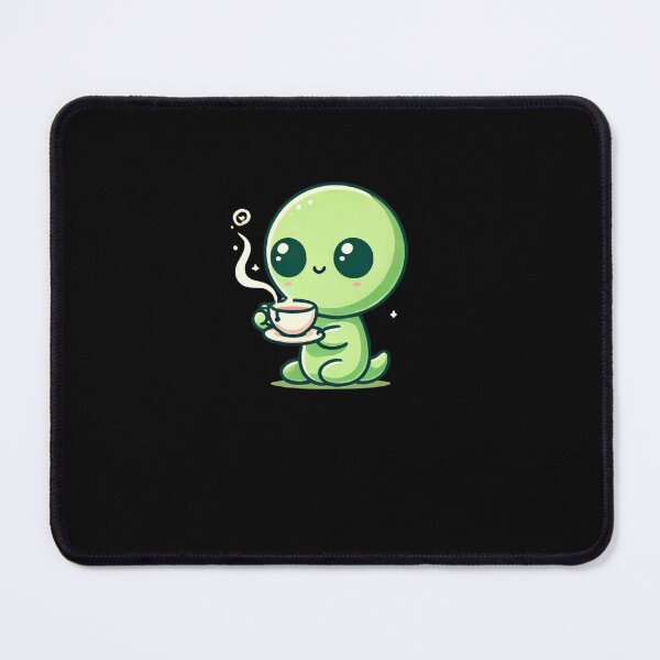 Item preview, Adorable Alien Sipping Tea Cartoon | Cute Space Creature Minimalist Art for Sci-Fi Lovers designed and sold by tizzime.