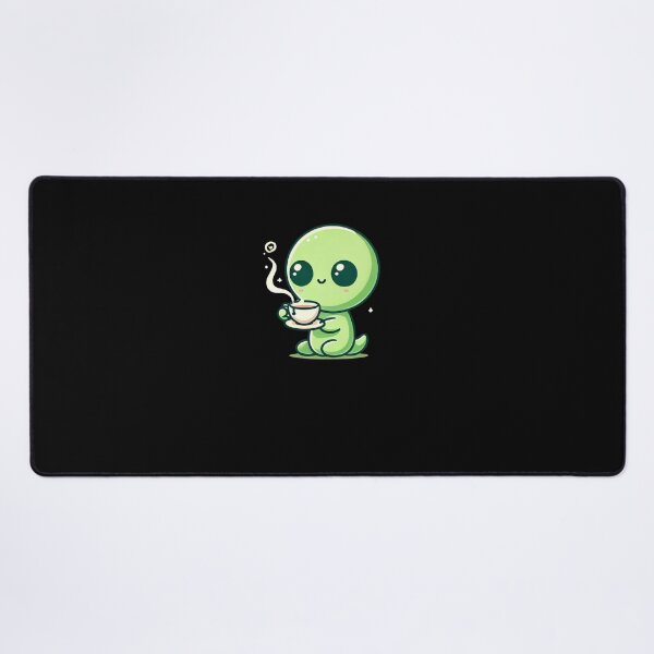 Item preview, Adorable Alien Sipping Tea Cartoon | Cute Space Creature Minimalist Art for Sci-Fi Lovers designed and sold by tizzime.