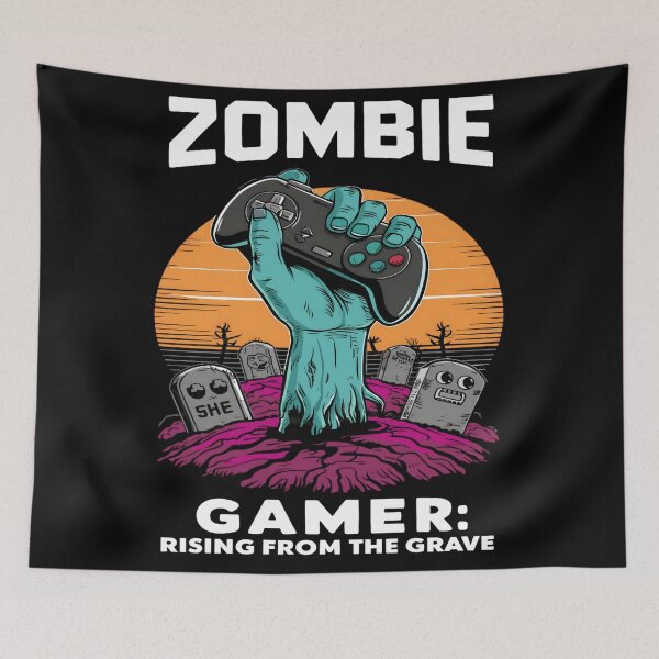 Item preview, Halloween Gamer Zombie Rising From The Grave designed and sold by KitonicTees.