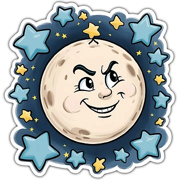 Artwork thumbnail, Moon with Stars by R3FDesign