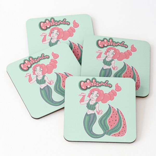 Item preview, Cute Watermelon Mermaid Character (2) designed and sold by AquaArtsie.