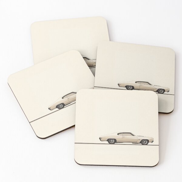 Item preview, Classic American Muscle Car in Beige on Light Beige designed and sold by CybergenArtworx.