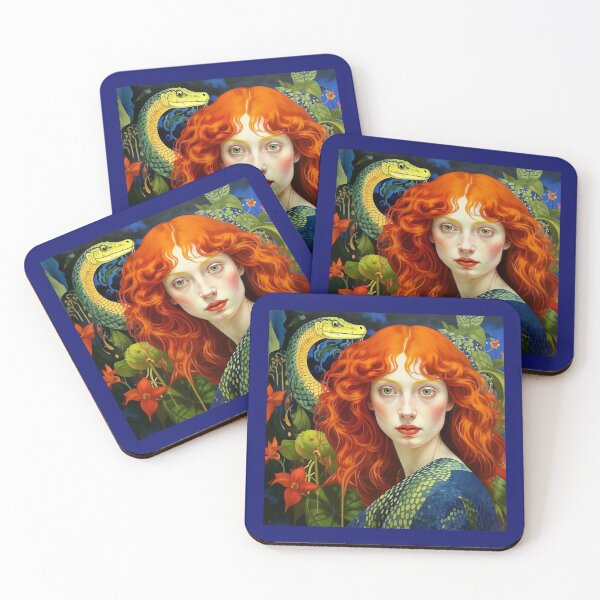 Item preview, Une femme serpent parmi des plantes fantastiques. designed and sold by Natalia-Vlad.