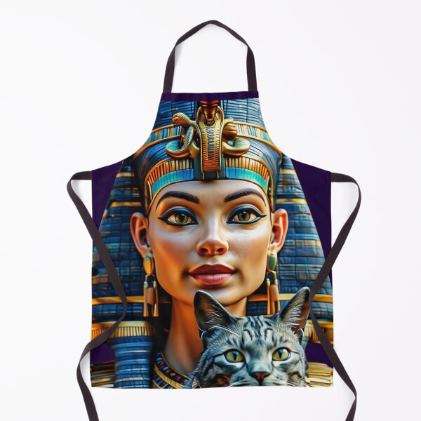 Vista previa del artículo con la obra «La reina Nefertiti la faraona más bella del antiguo Egipto con su gato», diseñado y vendido por AnadAA.