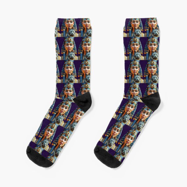 Vista previa del artículo con la obra «La reina Nefertiti la faraona más bella del antiguo Egipto con su gato», diseñado y vendido por AnadAA.