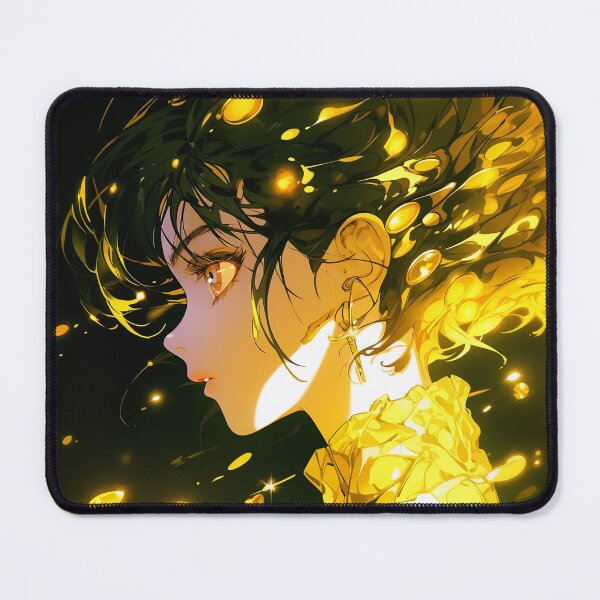 Item preview, Golden Glowing Mysterious Anime Girl designed and sold by bubblegoth.
