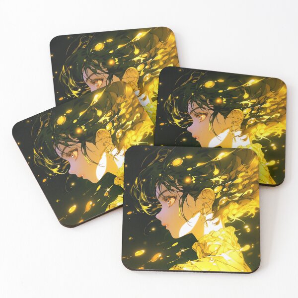 Item preview, Golden Glowing Mysterious Anime Girl designed and sold by bubblegoth.
