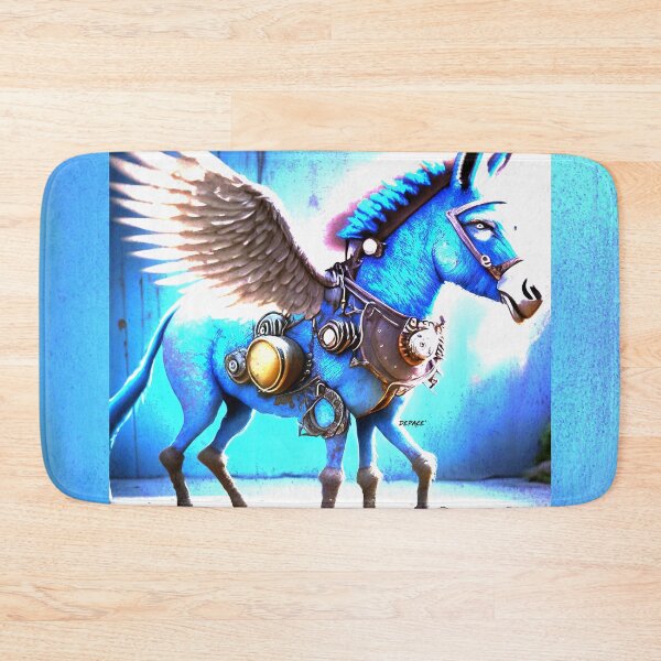 Item preview, five-legged blue donkey with wings in steampunk style - dePace' designed and sold by mrpropcake.