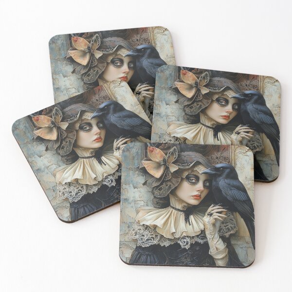 Item preview, woman with black crow, designed and sold by GalynaLB.