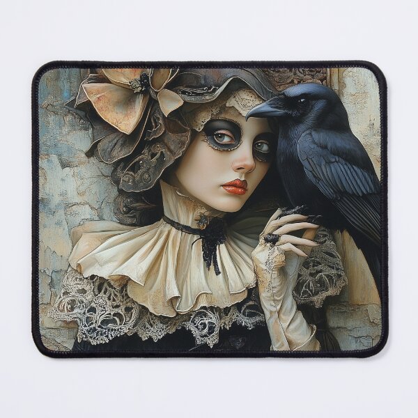 Item preview, woman with black crow, designed and sold by GalynaLB.
