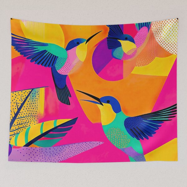 Item preview, Neon Hummingbird Abstract designed and sold by Studio Axis.