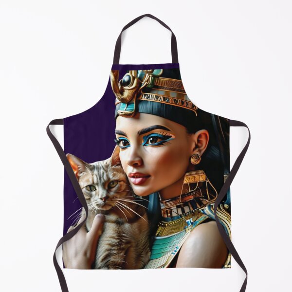 Vista previa del artículo con la obra «La reina Nefertiti la faraona más bella del antiguo Egipto con su gato 1», diseñado y vendido por AnadAA.