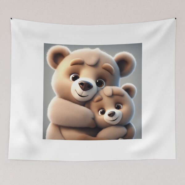 Item preview, Cute Bear Hugging Baby Bear Cartoon Vector Icon Illustration designed and sold by hjian8219.