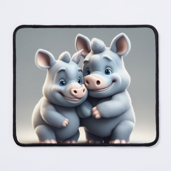 Item preview, Cute Rhino Hugging Baby Rhino Cartoon Vector Icon Illustration designed and sold by hjian8219.