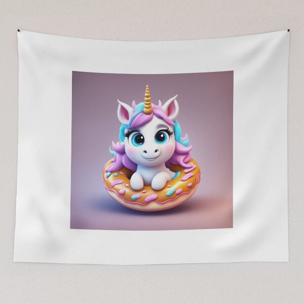 Item preview, Cute Unicorn Riding Donut UFO Cartoon Vector Icon Illustration designed and sold by hjian8219.
