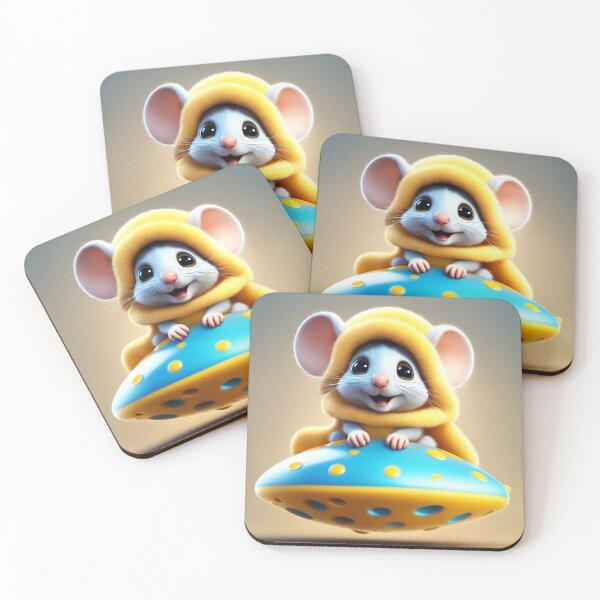 Item preview, Cute Mouse Riding Cheese UFO Cartoon Vector Icon Illustration designed and sold by hjian8219.