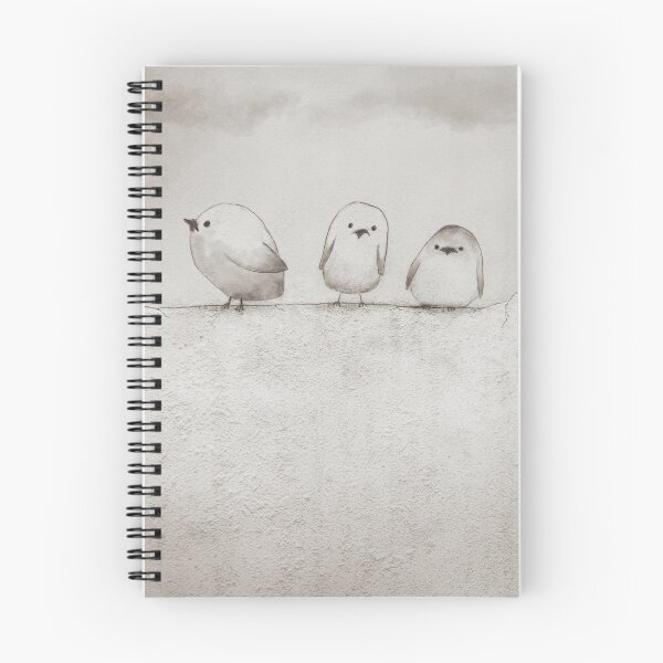Item preview, Cute birds on a wall. Watercolor painting. Monocromo designed and sold by Origillus.