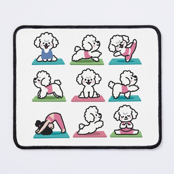 Item preview, Doing yoga with my bichon puppy pet dog cute funny designed and sold by WowCustomDesign.