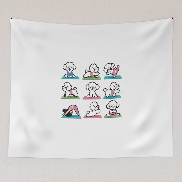 Item preview, Doing yoga with my bichon puppy pet dog cute funny designed and sold by WowCustomDesign.