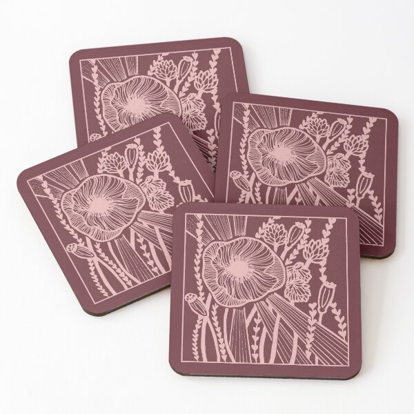 Item preview, Radiant Poppy Pen & Ink Illustration - Wine + Rose designed and sold by Irene Estelle.