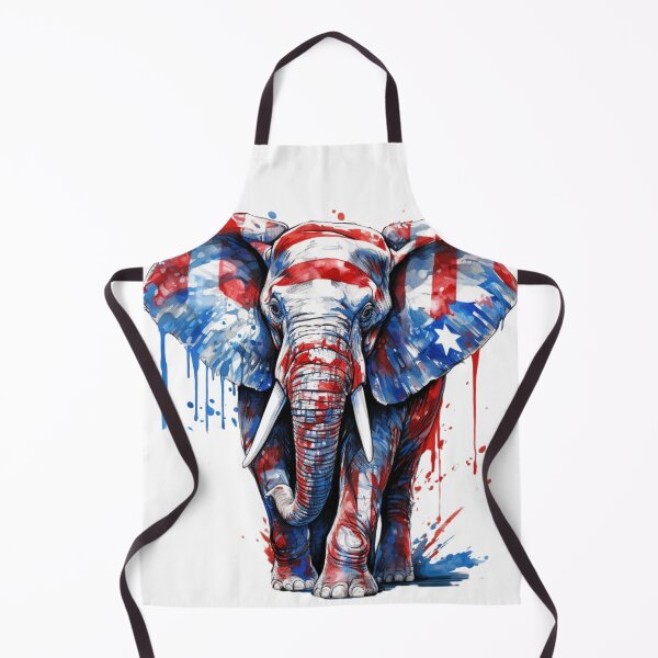 Item preview, Republican Elephant Painted in Red White & Blue on the Move designed and sold by TamarackFlair.