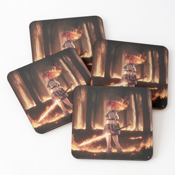 Item preview, Epic Fire Swordsman Anime Girl - graphic designed and sold by Kurczaq-Shop.