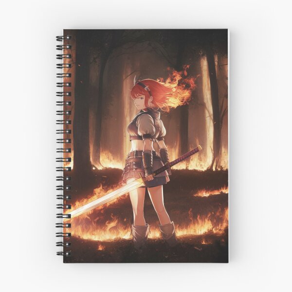 Item preview, Epic Fire Swordsman Anime Girl - graphic designed and sold by Kurczaq-Shop.