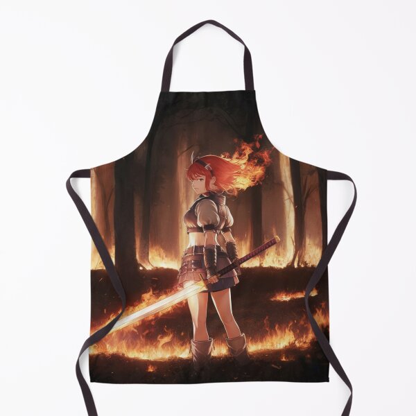 Item preview, Epic Fire Swordsman Anime Girl - graphic designed and sold by Kurczaq-Shop.