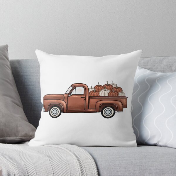Artikelvorschau, Herbst-Pick-up-Truck mit Kürbissen Sticker entworfen und verkauft von ThePlannersNook.