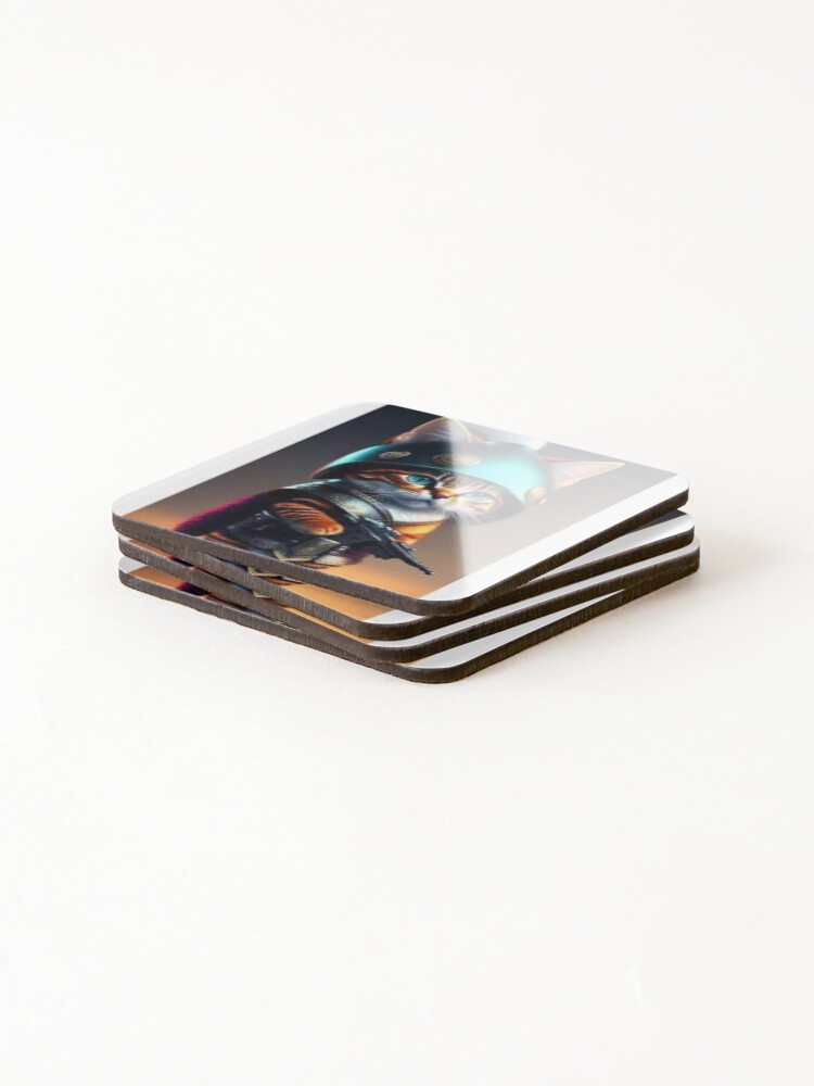 Thumbnail 4 of 5, Coasters (Set of 4), Understanding Cat Behavior designed and sold by ConnorCooka.