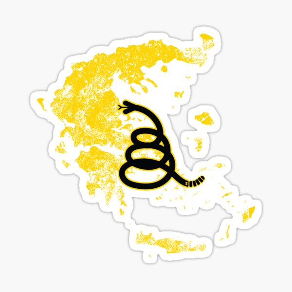 Item preview, Distressed GREECE - Freedom Is The Superpower - Modern Gadsden Snake Flag - Dont Tread On Me design designed and sold by pelagio.