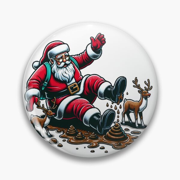 Item preview, Santa Claus slips in Reindeer Poop T-shirt designed and sold by Travelcases.