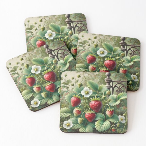 Item preview, Vintage Charm: Wild Strawberries in Bloom designed and sold by mikotoerimint.