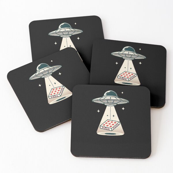 Item preview, UFO Pizza Delivery Cartoon | Fun Minimalist Alien and Food Design for Sci-Fi Fans designed and sold by tizzime.