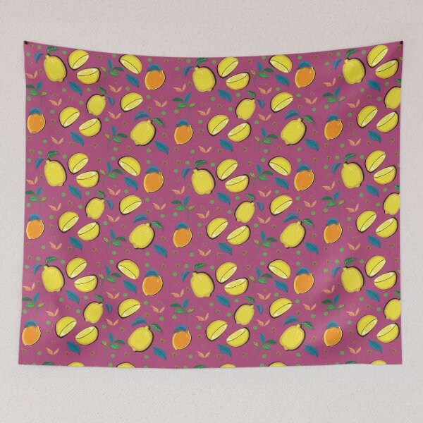 Item preview, purple background lemon designed and sold by vanessadsg.